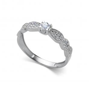 Кольцо из белого золота АЛЬКОР с бриллиантом 16734-200 фото