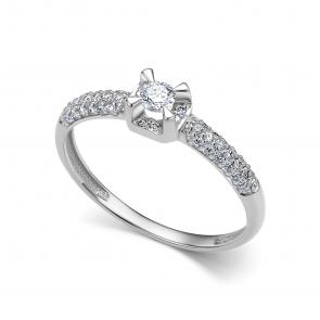 Кольцо из белого золота АЛЬКОР с бриллиантом 16743-200 фото