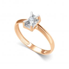 Золотое кольцо АЛЬКОР с бриллиантом 16744-100 фото