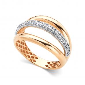 Золотое кольцо АЛЬКОР с бриллиантом 16770-100 фото