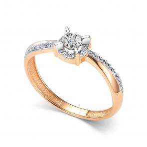 Золотое кольцо АЛЬКОР с бриллиантом 16854-100 фото