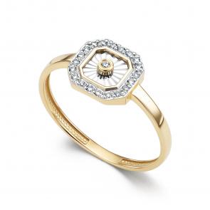 Золотое кольцо АЛЬКОР с бриллиантом 16893-300 фото