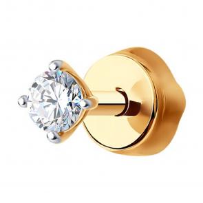 Одиночная серьга из золота SOKOLOV с фианитом 170022 фото