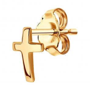 Одиночная серьга-крест из золота SOKOLOV 170035 фото