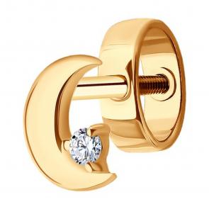 Одиночная серьга из золота SOKOLOV с фианитом 170045 фото