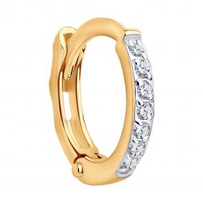 Одиночная серьга из золота SOKOLOV с фианитом 170050 фото