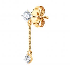 Золотые серьги SOKOLOV с фианитом 170061 фото