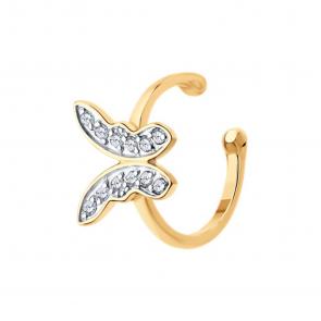 Одиночная серьга из золота SOKOLOV с фианитом 170076 фото