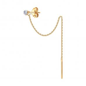 Золотые серьги SOKOLOV с фианитом 170077 фото