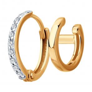 Одиночная серьга из золота SOKOLOV с фианитом 170087 фото