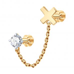 Одиночная серьга из золота SOKOLOV с фианитом 170091 фото