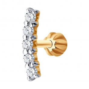 Одиночная серьга из золота SOKOLOV с фианитом 170118 фото