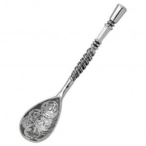Подарочный сувенир-ложка загребушка из черненого серебра Высоковы 585 18-000009-105000 фото