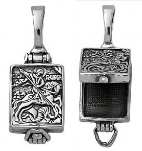 Подвеска-складень Георгий Победоносец из черненого серебра Высоковы 585 19-001890-105000 фото