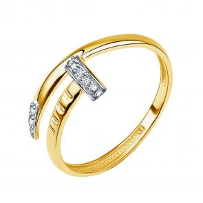 Кольцо из лимонного золота TALANT с фианитом 20-22-0001-11098 фото