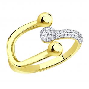 Кольцо из лимонного золота TALANT с фианитом 20-22-0001-80761 фото