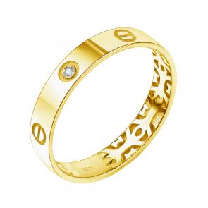 Кольцо из лимонного золота TALANT с фианитом 20-2П-0001-11096 фото