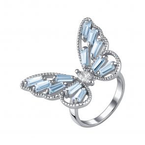 Серебряное кольцо TALANT с фианитом и кварцем 20-72-000Ч-15627 фото