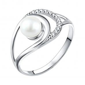 Серебряное кольцо TALANT с фианитом и жемчугом 20-72-0011-15203 фото
