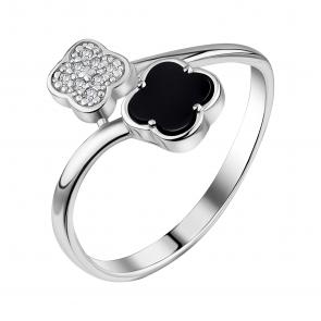 Серебряное кольцо TALANT с фианитом и ониксом 20-72-0801-15045 фото