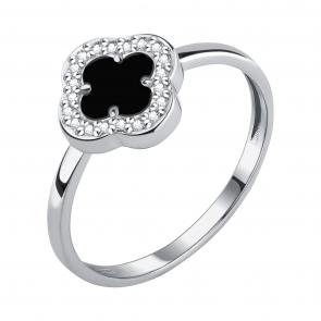 Серебряное кольцо TALANT с фианитом и ониксом 20-72-0801-15285 фото