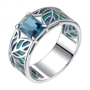 Серебряное кольцо TALANT с витражной эмалью и фианитом 20-79-000Л-17127 фото