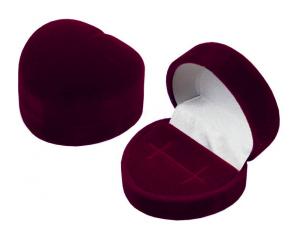 Футляр флокированный Сердечко под кольцо и серьги серия Классика 20101-б фото