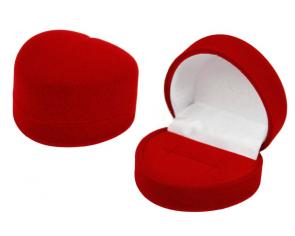 Футляр флокированный Сердечко под кольцо и серьги серия Классика 20101-к фото