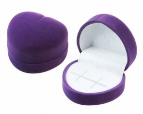 Футляр флокированный Сердечко под кольцо и серьги серия Классика 20101-лил фото