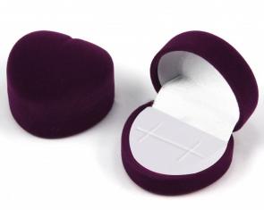 Футляр флокированный Сердечко под кольцо и серьги серия Классика 20101-м-1 фото