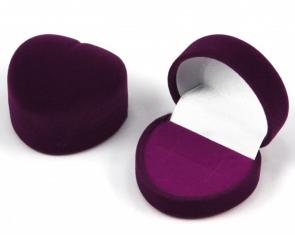 Футляр флокированный Сердечко под кольцо и серьги серия Классика 20101-м фото