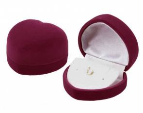 Футляр флокированный Сердечко под серьги и подвеску серия Классика 20103-б фото