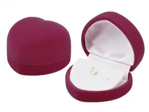 Футляр флокированный Сердечко под серьги и подвеску серия Классика 20103-м фото