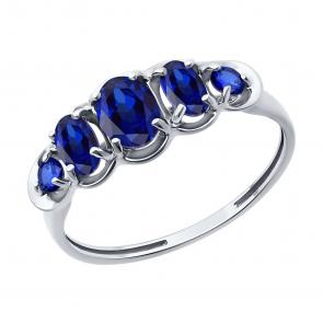 Кольцо из белого золота SOKOLOV с сапфиром 2011308-3 фото