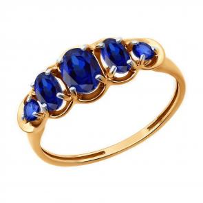 Золотое кольцо SOKOLOV с сапфиром 2011308 фото