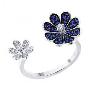 Золотое кольцо SOKOLOV с бриллиантом и сапфиром 2011355-3 фото