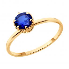 Золотое кольцо SOKOLOV с сапфиром 2011378 фото