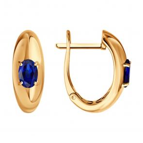 Золотые серьги SOKOLOV с сапфиром 2021318 фото