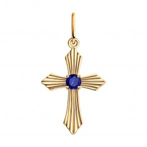 Золотая подвеска SOKOLOV с сапфиром 2030360 фото