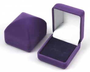 Футляр флокированный пирамида под кольцо и серьги серия Классика 20401-лил фото