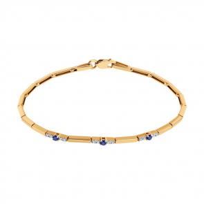 Золотой браслет SOKOLOV с бриллиантом и сапфиром 2050041 фото