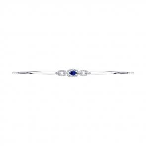 Браслет из белого золота SOKOLOV с бриллиантом и сапфиром 2050075-3 фото