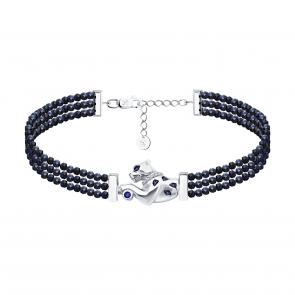 Браслет из белого золота SOKOLOV с бриллиантом и сапфиром 2050076-3 фото