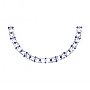 : Колье из белого золота с бриллиантами и сапфирами 2070056-3 фото