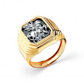 Кольцо Великомученик Георгий Победоносец из комбинированного золота Мастер Бриллиант 20M001-0548-0000-043 фото