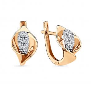 Золотые серьги Мастер Бриллиант с фианитом 20M002-0755-0001-041 фото