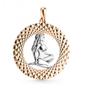 Подвеска Знак зодиака из комбинированного золота Дева Мастер Бриллиант 20M010-0205-2100-041 фото