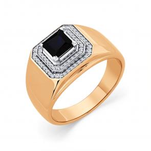 Кольцо из комбинированного золота Мастер Бриллиант с бриллиантом и сапфиром 20M1-404005-02-02 фото