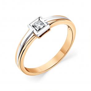 Кольцо из комбинированного золота Мастер Бриллиант с бриллиантом 20M1-405980-00-00 фото