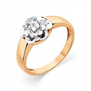 Кольцо из комбинированного золота Мастер Бриллиант с бриллиантом 20M1-406169-00-00 фото